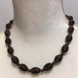 GEMS EN VOGUE SMOKEY QUARTZ FACETED STONES NECKLACE